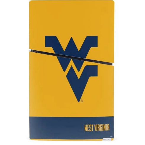 West Virginia University WV Yello split PS5 Slim Digital Edition Console Skin
