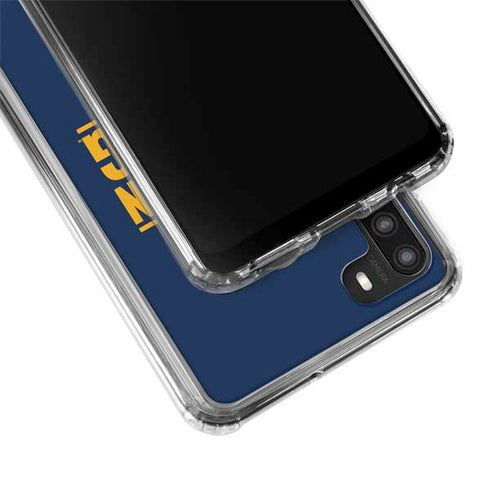 West Virginia University Yellow Galaxy A21 Clear Case