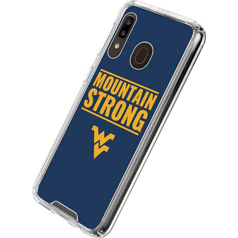 West Virginia University Yellow Galaxy A30 Clear Case