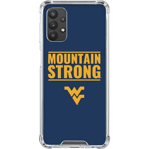 West Virginia University Yellow Galaxy A32 5G Clear Case