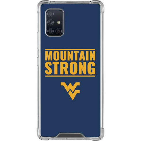 West Virginia University Yellow Galaxy A71 5G Clear Case