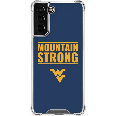 West Virginia University Yellow Galaxy S21 FE Clear Case