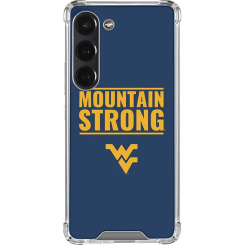West Virginia University Yellow Galaxy S23 Clear Case