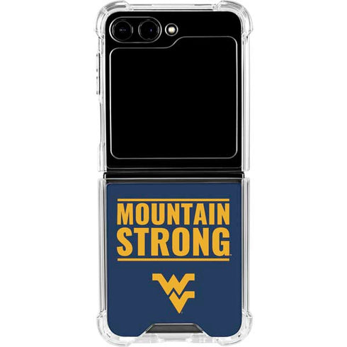 West Virginia University Yellow Galaxy Z Flip5 5G Clear Case