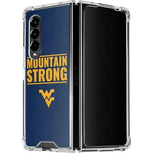 West Virginia University Yellow Galaxy Z Fold4 5G Clear Case