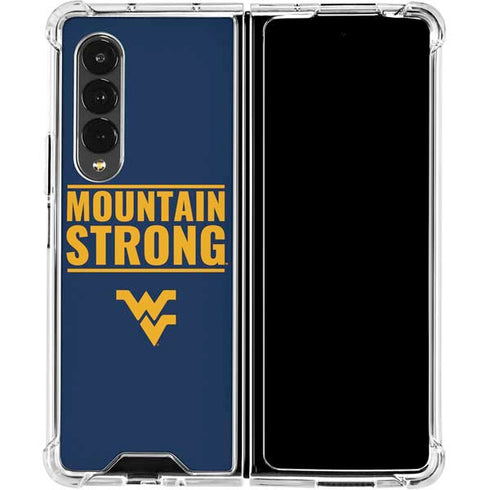 West Virginia University Yellow Galaxy Z Fold4 5G Clear Case
