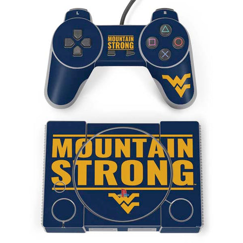 West Virginia University Yellow PlayStation Classic Bundle Skin