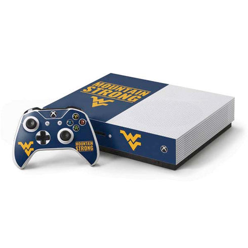West Virginia University Yellow Xbox One S Console and Controller Bundle Skin