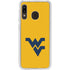 West Virginia University Yellow Background Galaxy A20 Clear Case