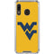 West Virginia University Yellow Background Galaxy A30 Clear Case
