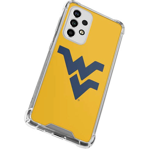 West Virginia University Yellow Background Galaxy A53 5G Clear Case