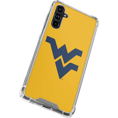 West Virginia University Yellow Background Galaxy A54 5G Clear Case