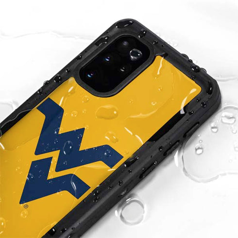 West Virginia University Yellow Background Galaxy S20 Plus Waterproof Case