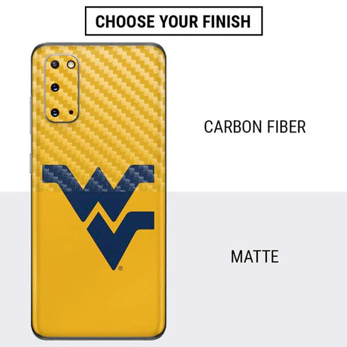 West Virginia University Yellow Background Galaxy S20 Skin