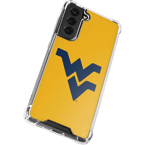 West Virginia University Yellow Background Galaxy S22 Clear Case