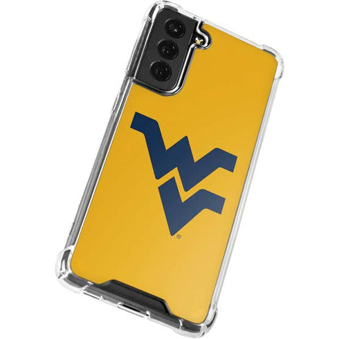 West Virginia University Yellow Background Galaxy S22 Plus Clear Case
