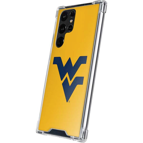 West Virginia University Yellow Background Galaxy S22 Ultra Clear Case