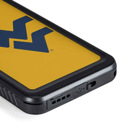 West Virginia University Yellow Background Galaxy S23 Waterproof Case