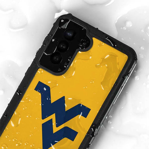 West Virginia University Yellow Background Galaxy S23 Waterproof Case