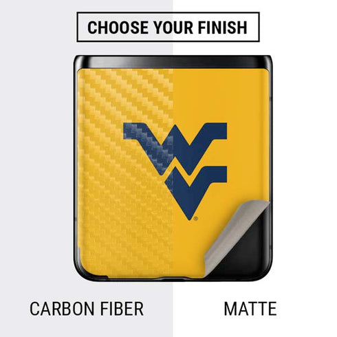West Virginia University Yellow Background Galaxy Z Flip Skin