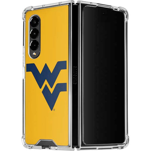West Virginia University Yellow Background Galaxy Z Fold4 5G Clear Case
