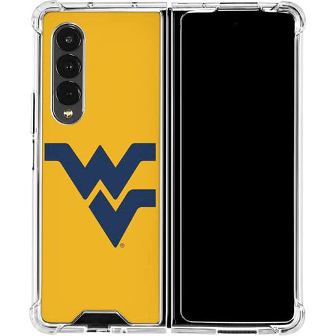 West Virginia University Yellow Background Galaxy Z Fold4 5G Clear Case