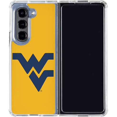 West Virginia University Yellow Background Galaxy Z Fold5 5G Clear Case