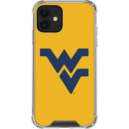 West Virginia University Yellow Background iPhone 12 Clear Case