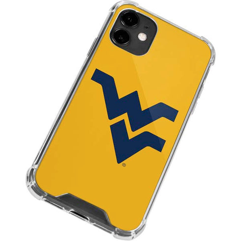 West Virginia University Yellow Background iPhone 12 Clear Case