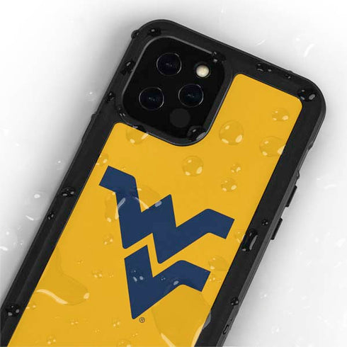 West Virginia University Yellow Background iPhone 12 Pro Waterproof Case