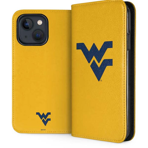 West Virginia University Yellow Background iPhone 13 Folio Case