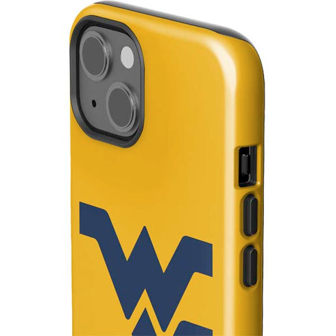 West Virginia University Yellow Background iPhone 15 Plus Impact Case