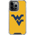 West Virginia University Yellow Background iPhone 14 Pro Clear Case