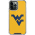 West Virginia University Yellow Background iPhone 15 Pro Max Clear Case