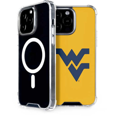 West Virginia University Yellow Background iPhone 15 Pro Max MagSafe Case