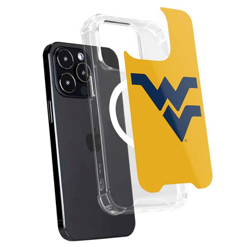 West Virginia University Yellow Background iPhone 14 Pro Max MagSafe Case