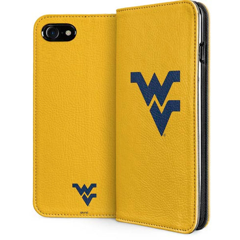 West Virginia University Yellow Background iPhone SE (2nd & 3rd Gen) Folio Case