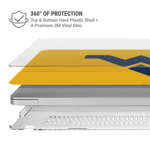 West Virginia University Yellow Background MacBook Air 13in M1 (2021) Case plus Skin
