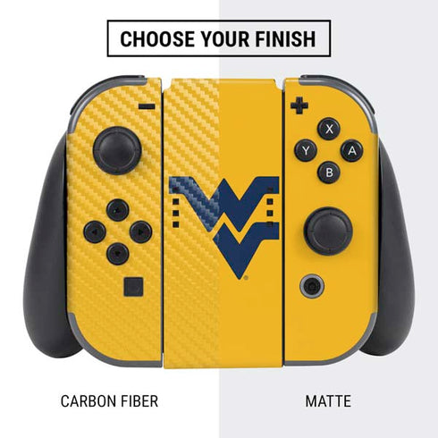 West Virginia University Yellow Background Nintendo Switch Bundle Skin