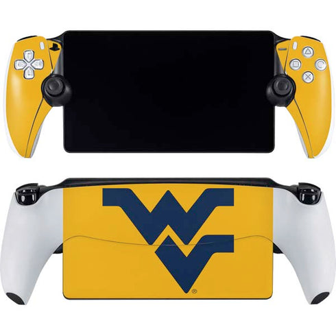 West Virginia University Yellow Background PlayStation Portal Remote Player Skin