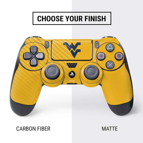 West Virginia University Yellow Background PS4 Controller Skin