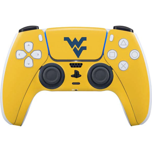 West Virginia University Yellow Background PS5 Controller Skin