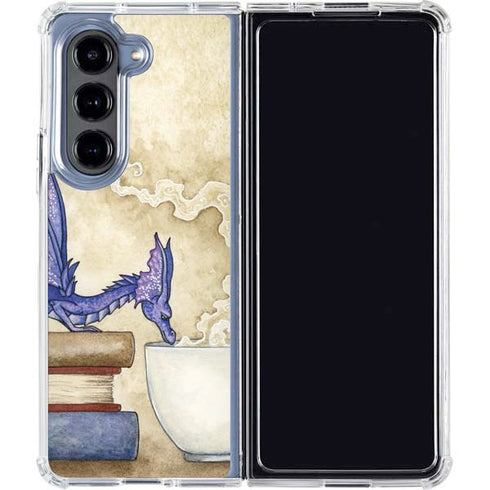 Whats in Here Coffee Dragon by Amy Brown Galaxy Z Fold5 5G Clear Case