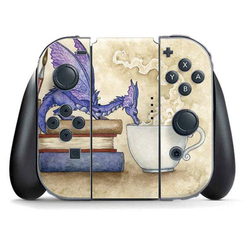 Whats in Here Coffee Dragon by Amy Brown Nintendo Switch (2017-2021) Joy-Con Controller Skin