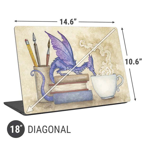 Amy Brown Whats in Here Coffee Dragon Universal Laptop 18in (14.6 x 10.6in) Skin