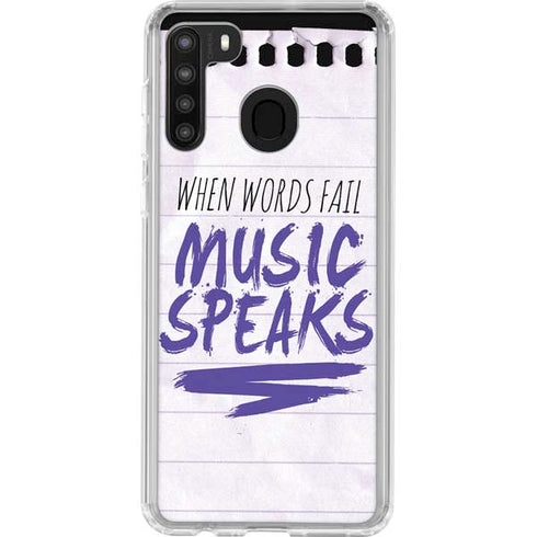 When Words Fail Music Speaks Galaxy A21 Clear Case