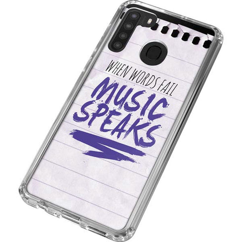 When Words Fail Music Speaks Galaxy A21 Clear Case