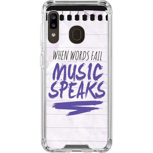 When Words Fail Music Speaks Galaxy A30 Clear Case