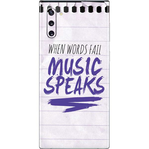 When Words Fail Music Speaks Galaxy Note 10 Skin