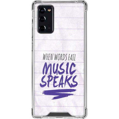 When Words Fail Music Speaks Galaxy Note20 5G Clear Case